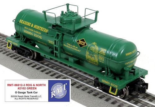 RMT # 96812-3 READING & NORTHERN /GREEN #2102 SINGLE DOME TANK CAR