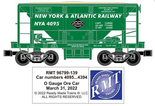 RMT # 96799-139 NY & Atlantic Ore Car