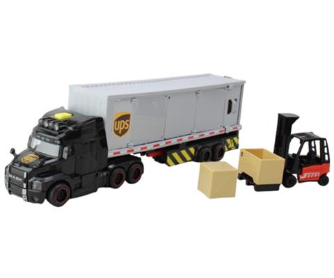 Daron # UP7018 UPS Action Truck W/ Forklift & Cargo Boxes