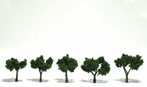 Woodland Scenics # TR1502 Realistic Trees, Medium Green / 5 Pack