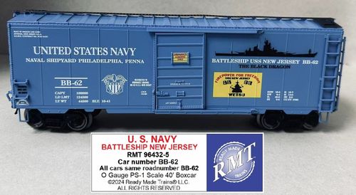 RMT # 96432-5 US NAVY BATTLESHIPP U.S.S. NEW JERSEY BB-62 40' PS-1 BOXCAR