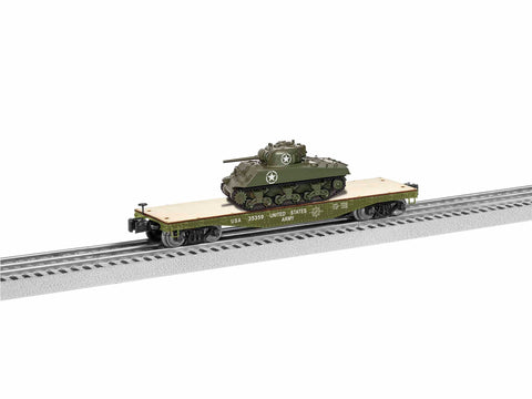 Lionel # 1926752 US Army 40' Flatcar W/ Sherman Tank #35359