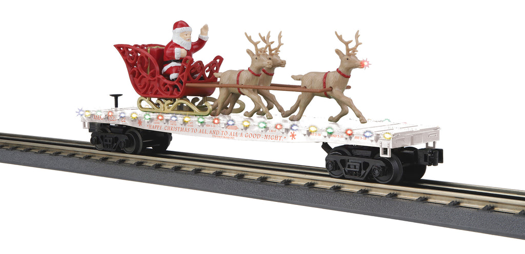 MTH # 30-76862 Christmas W/Santa Sleigh & Reindeer/White